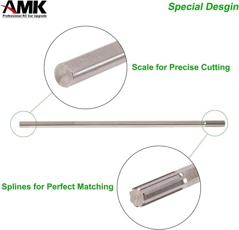 AMK 68-229mm Severable Ruled SCX10 Driveshaft Stainless Steel TRX4 Drive Shaft for 1/10 RC Crawler Sportys Scalers GSPEED Axial Capra UTB10 Pro Upgrades DIY LCG Rig (1Pcs Silver) - Image 5